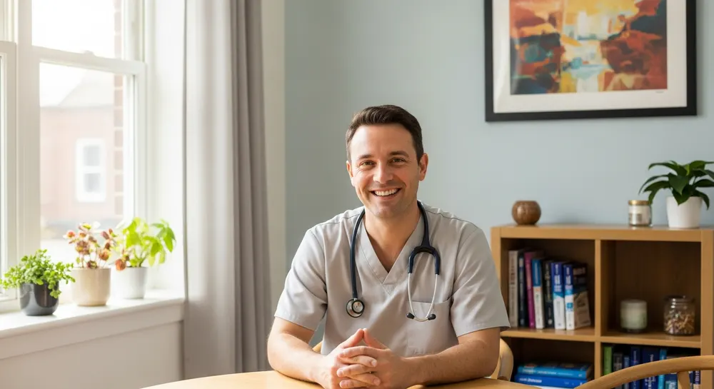 Friendly Carter Sleep Care staff member in a warm consultation room